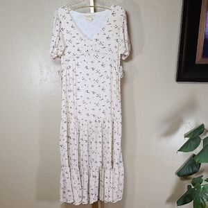 Saltwater LUXE Cream and Black Floral Maxi Dress